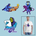 Наклейки на одежду с изображением тигра и черепа, мужские наклейки, термотрансферные наклейки для глажки, термочувствительные пластыри, термотрансферные пластыри из ПВХ