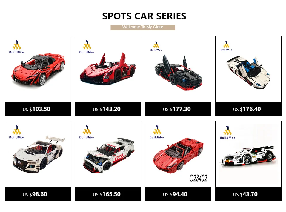 BuildMoc для MOC Lamborghini Audi R8 V10 Ferrarii 458 Строительные блоки Набор игрушек DIY развивающий подарок для детей на день рождения