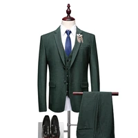 formal men suits army green 2021 slim fit velvet lapel groom suit mens tuxedo blazer weddingprom suits 3 pieces