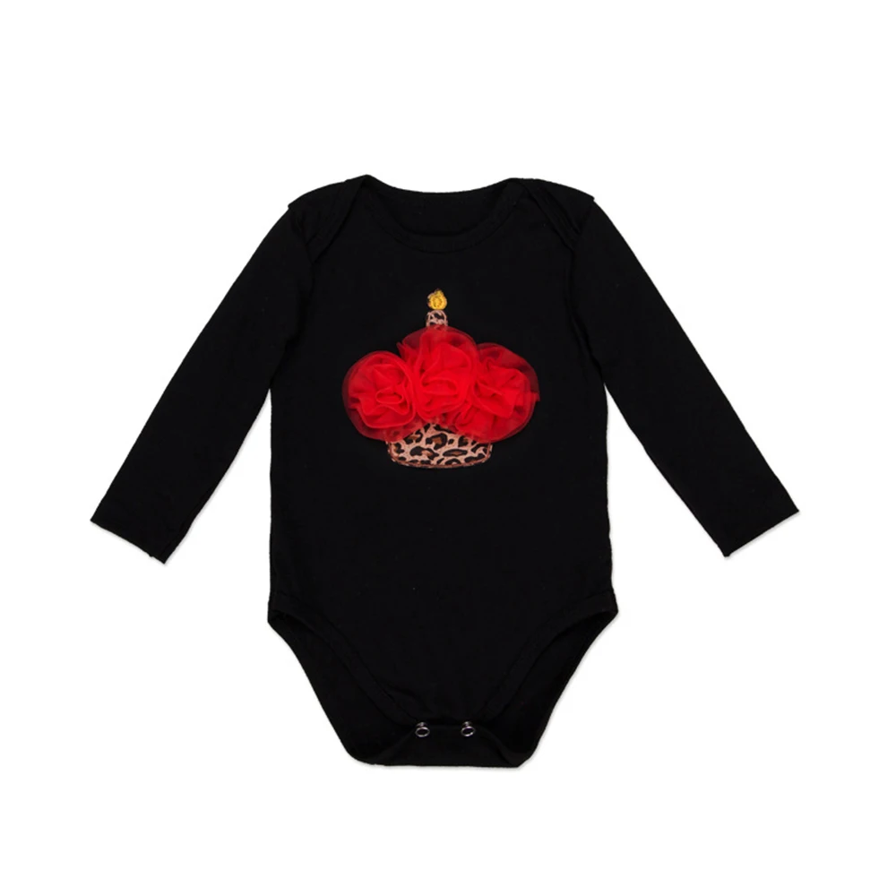 Черное боди для новорожденных девочек Сезон лето-осень Однотонное хлопковое с