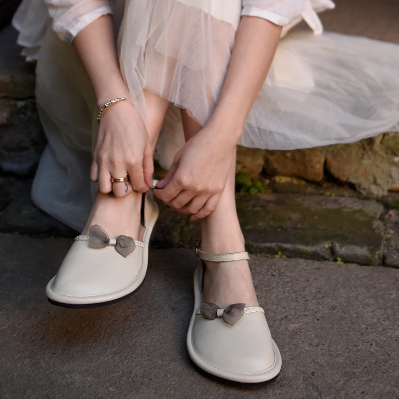 

Artmu Original Butterfly-knot Hollowed-out Women's Shoes Genuine Leather Closed-toe Sandals Female Handmade Fairy Style Sandals