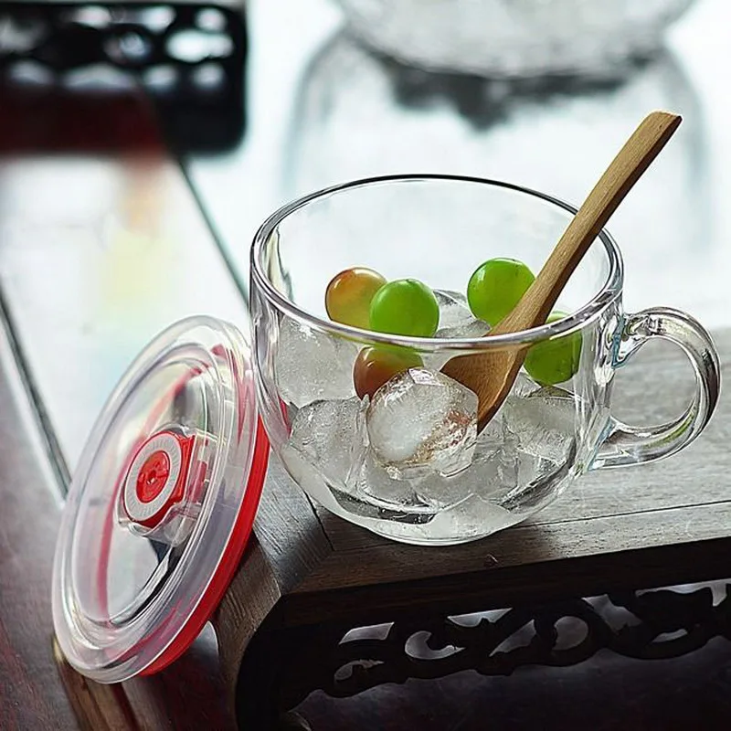 Чашка для овсяной муки чашка хлопьев кружка с большим животом стеклянная