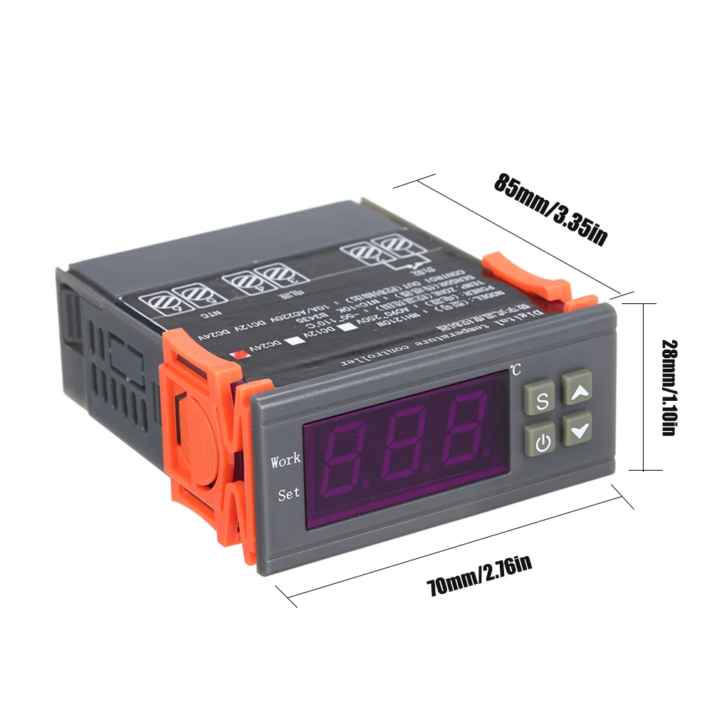 DC12V 24V AC220V цифровой регулятор температуры светодиодный термостат с датчиком