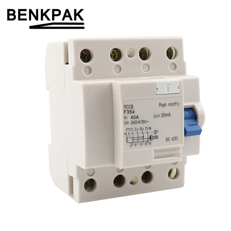RCCB 4P 32A 40A 63A автоматический выключатель остаточного тока RCCB