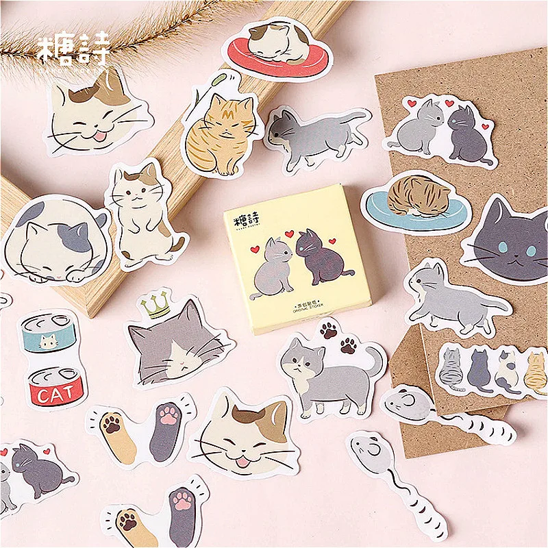 

1pack Kawaii Cat Diary Notebook Notepad Sticker Creative Shine Replaceable Sticker Stationery Gift Traveler Journal