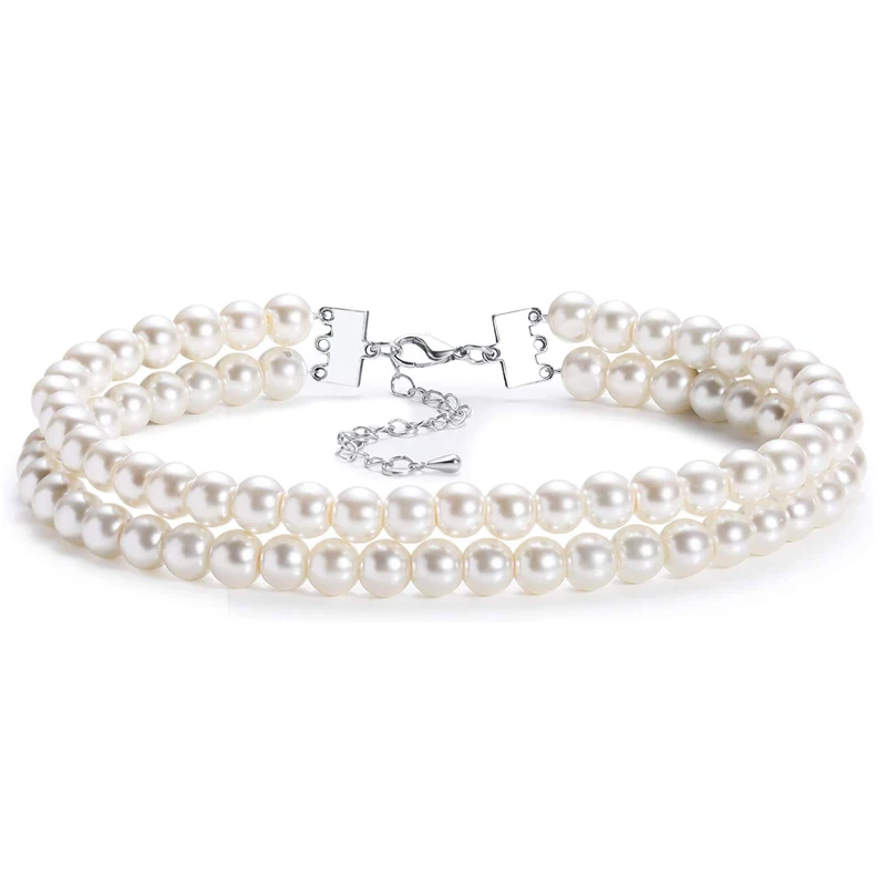 Колье чокер с имитацией жемчуга HOWAWAY круглые многожильные Чокеры 20 вечерние