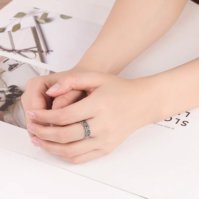 

Vintage Retro 925 Sterling Silver Adjustable Flower Rings For Women Female Fashion Punk Jewelry 2020