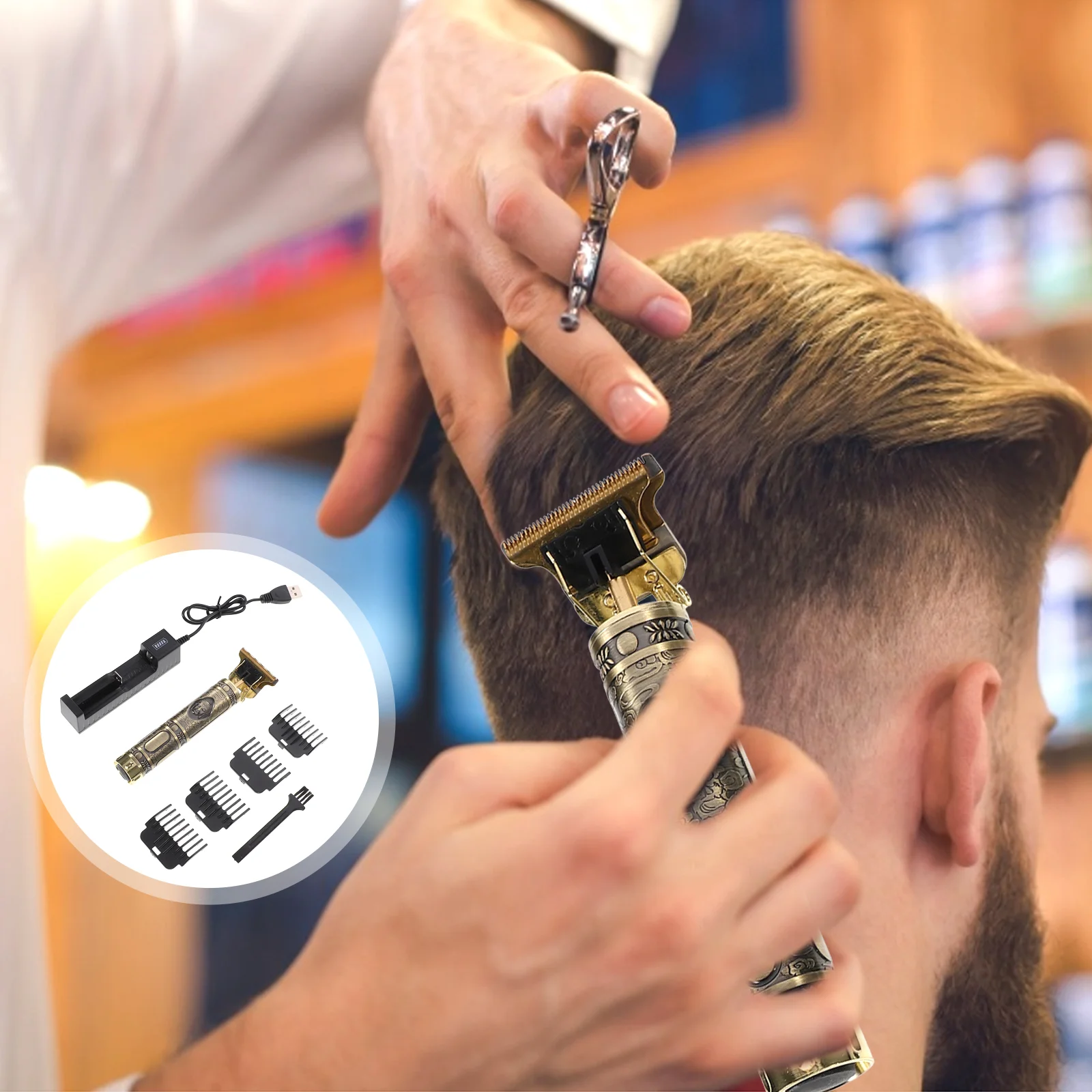 

1 Set Hair Clipper Vintage Hair Beard Trimmer for Household Beauty Salon