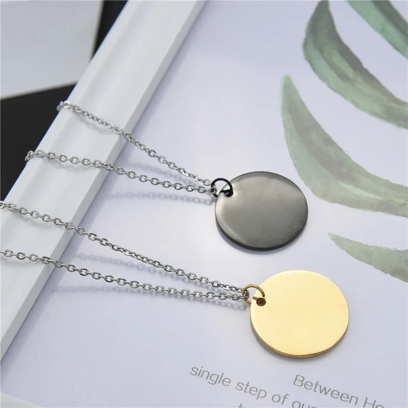 ZORCVENS круглая бирка для собаки ожерелье серебро/золото/черный цвет из нержавеющей