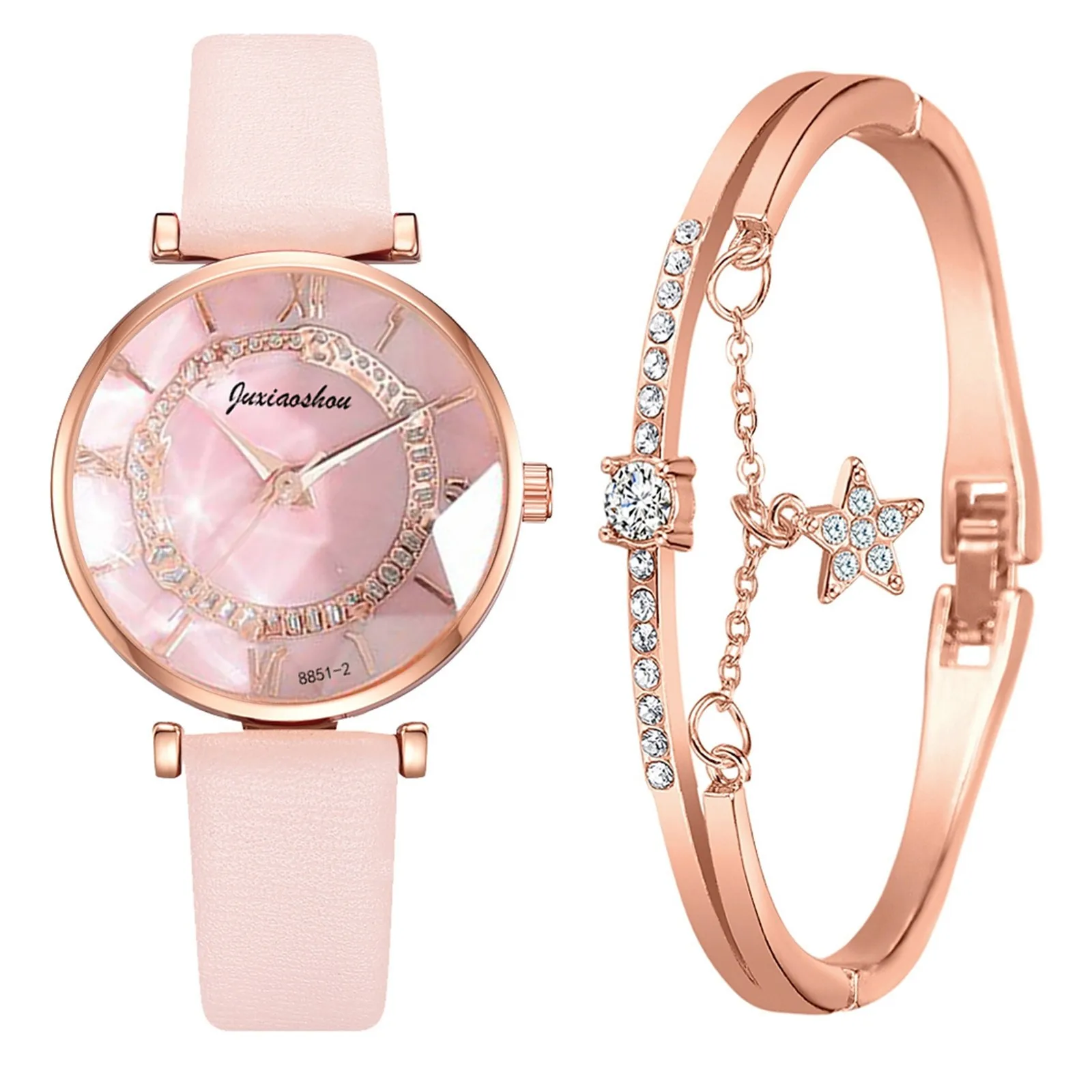 Повседневные женские Звезды Луна звездное небо наручные часы кожаный браслет со