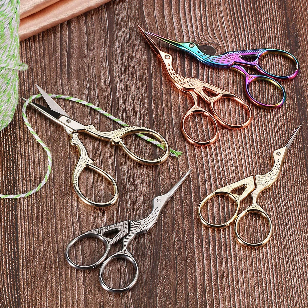

Vintage Sewing Scissors Stork Shaped Stainless Steel Embroidery Scissors Dressmaker Shears for Fabric Cutting DIY Sewing Tools