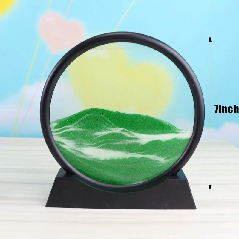 7 дюймов движущийся песок искусство рисунок круглая стеклянная 3D глубоководная