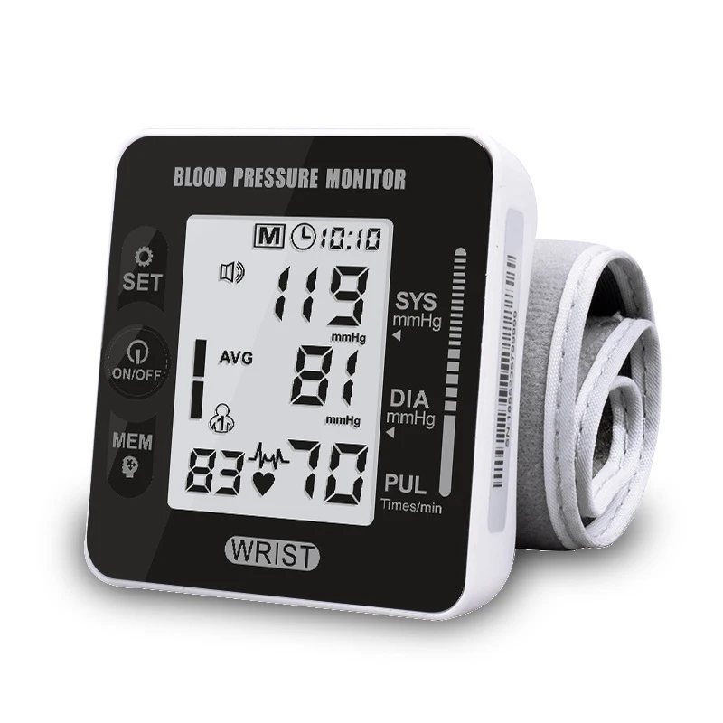 

Digital Adult Blood Pressure Heart Monitor Tensiometer BP Wrist Cuff Tonometer Automatic Sphygmomanometer BP Pulse Rate Meter