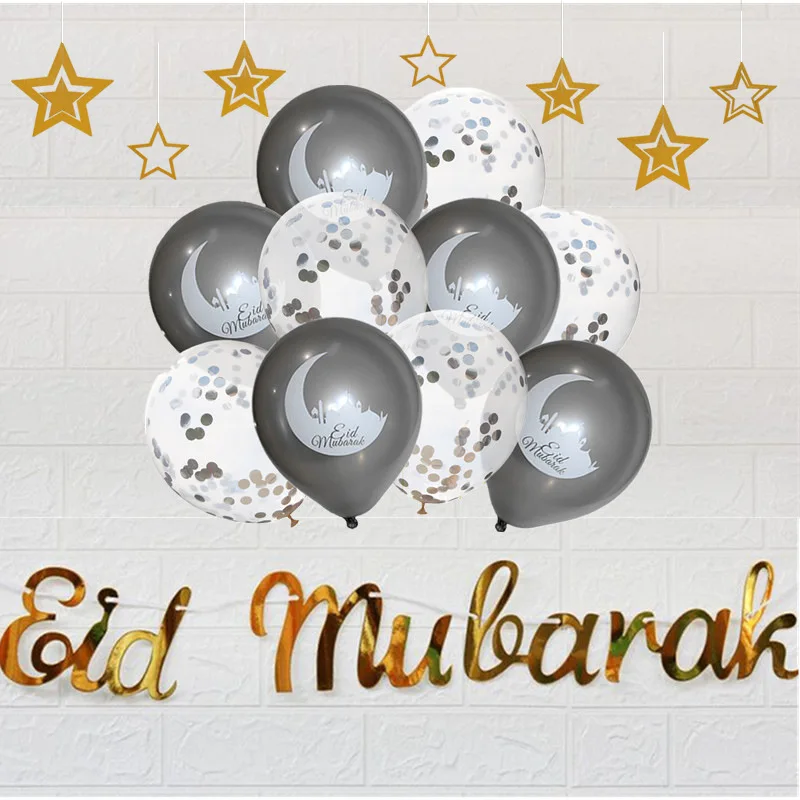 Eid Мубарак тема вечерние Декор 12 шт./компл. воздушный шар &quotКонфетти&quot баннер