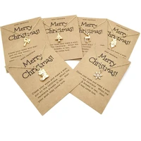 new christmas wishing card necklace creative santa claus christmas wishing paper necklace wholesale
