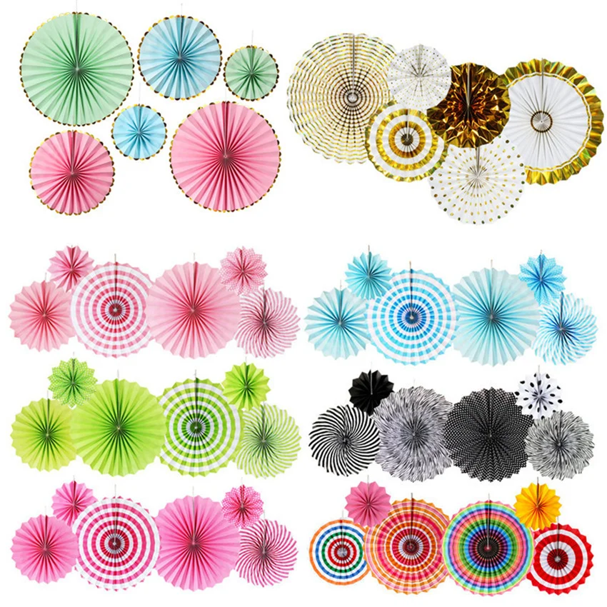 

6pcs 20/30/40cm Tissue Paper Cut-Out Paper Fans Pinwheels Hanging Flower Paper Crafts for Wedding Party Wedding Decor