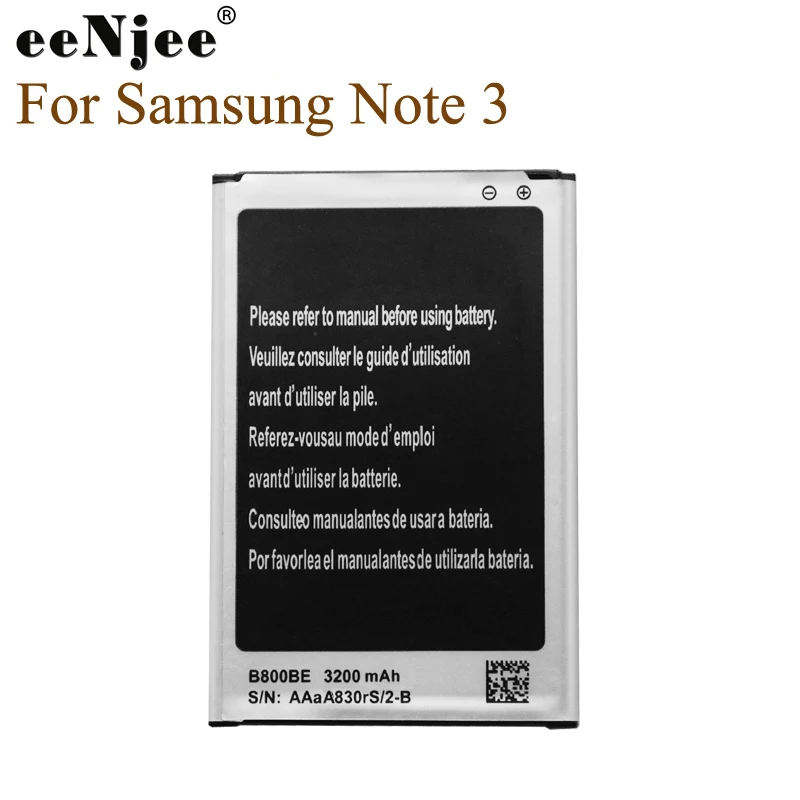 10 шт. аккумуляторов EENJEE для Samsung Galaxy Note 3 B800BE N900 N9006 N9005 N9000 3200 мАч|battery for samsung|battery