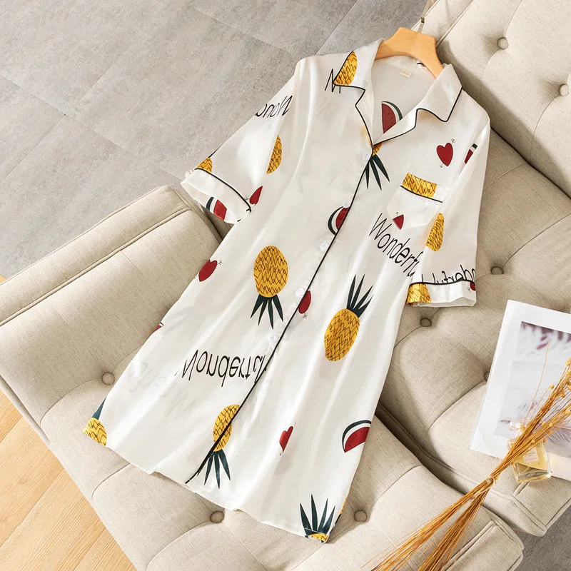 Большие размеры 3XL женские ночные рубашки неглиже с v образным вырезом пижамы