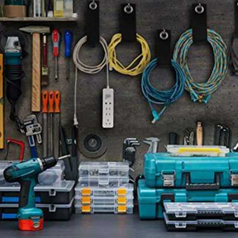 

900D Nylon Black Extension Cord Holder Organizer Hook Loop Storage Straps House Basement RV Garage S/M/L