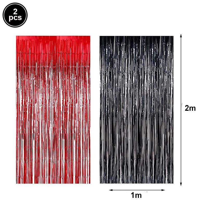 Черно-красная гирлянда с бахромой для вечеринки в честь Дня Рождения | Дом и сад