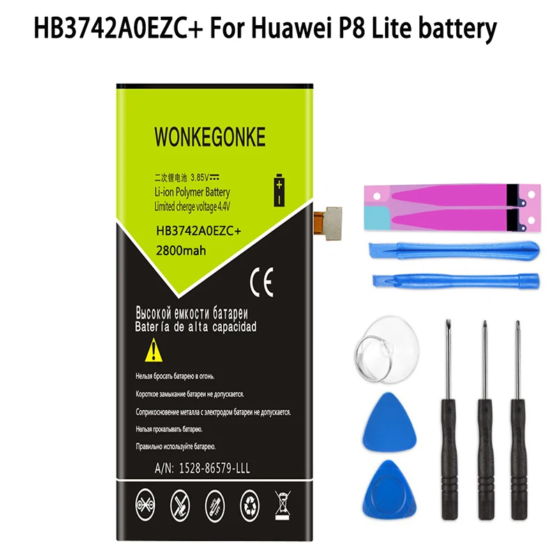 WONKEGONKE HB3742A0EZC + для Huawei P8 Lite Сменные аккумуляторные батареи|Аккумуляторы мобильных