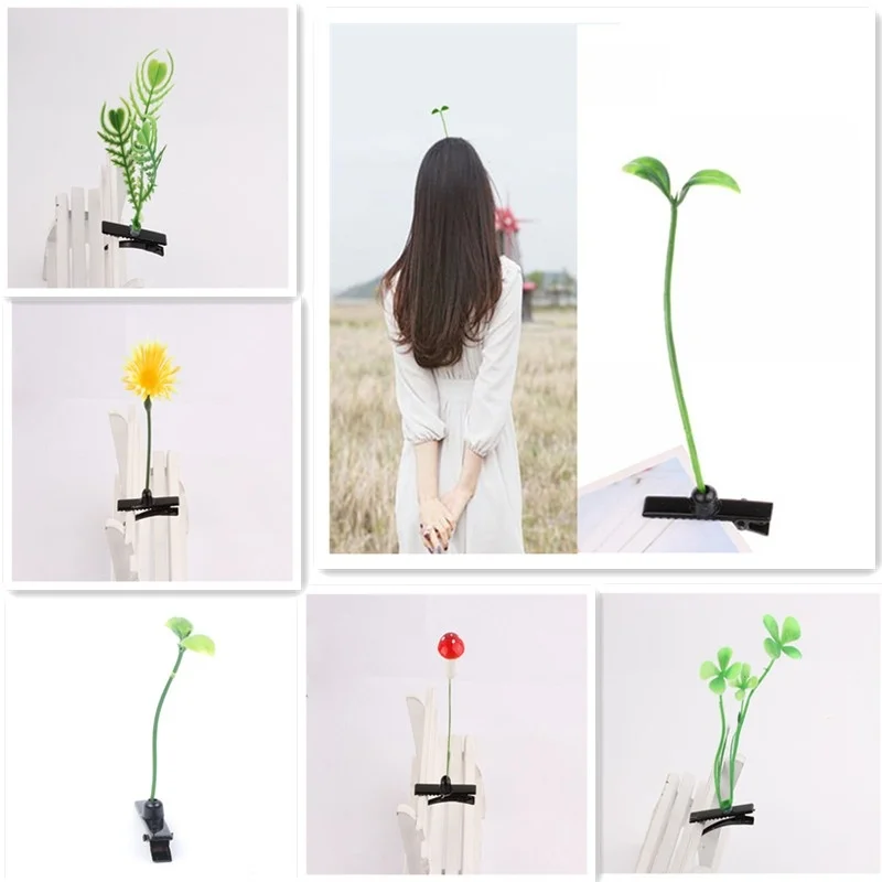 Новинка 4 вещи в комплекте унисекс забавные трава зажимы прелестный цветочный