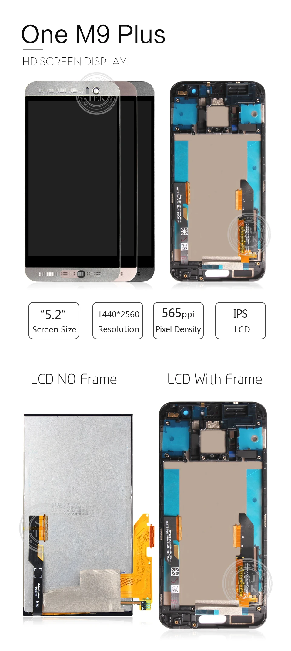 Srjtek экран для htc One M9 Plus ЖК сенсорный дигитайзер Сенсорное стекло с рамкой в сборе 5,2 ''для htc M9 Plus сенсорный дисплей