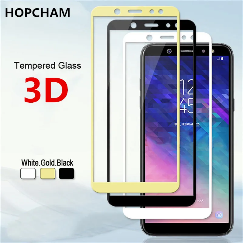 Фото Защитное стекло с полным покрытием для Samsung Galaxy A6 2018 A600F экрана Plus + закаленное |