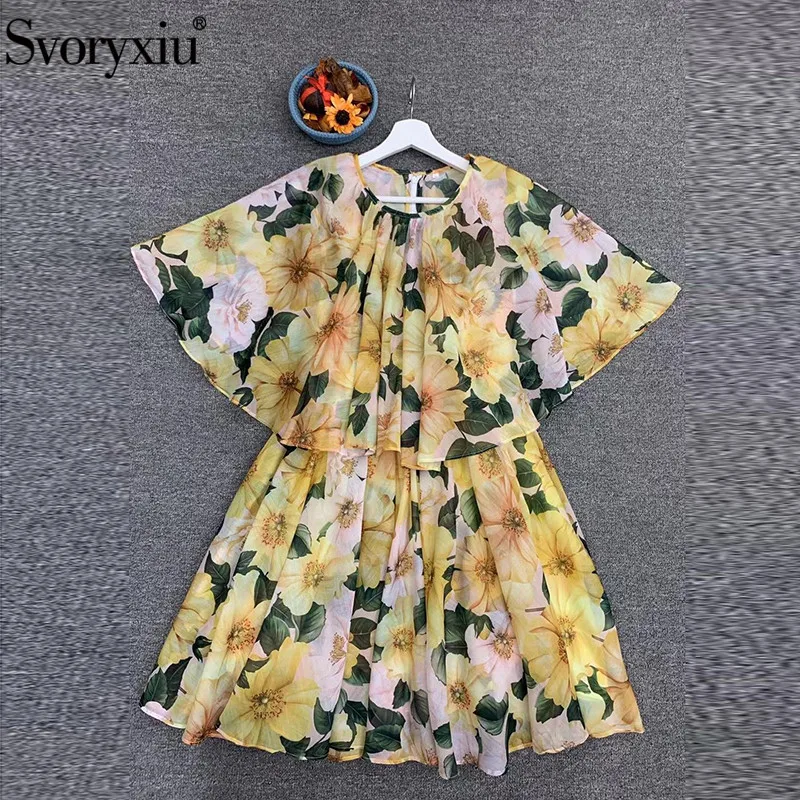 

Женское Короткое платье Svoryxiu, желтое богемное Платье с принтом камелии на лето 2021