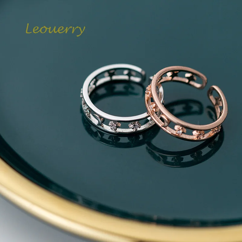 Женские открытые кольца Leouerry элегантные Открытые Кольца из стерлингового