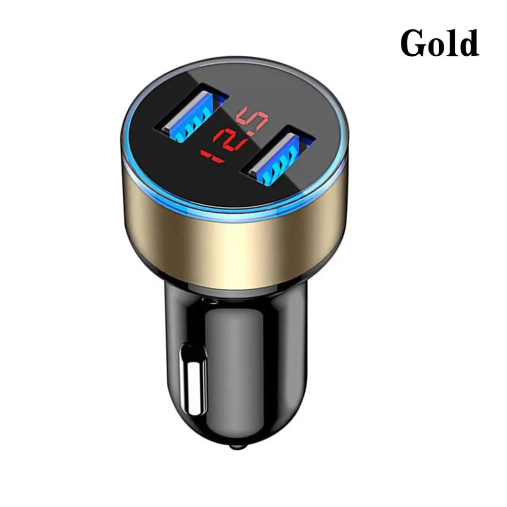 Gold 3.1A 5V двойной зарядное устройство USB с Отображение напряжения на светодиодном дисплее/текущий дисплей мобильного телефона автомобильное зарядное устройство для смартфона/планшета - Название цвета: Gold