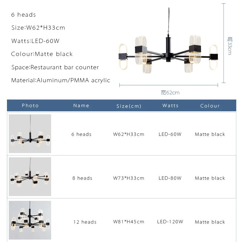 

LED Post Modern Chandelier Lighting Hanging Lights For Living Room Decoration Designer Stylish Kitchen Dining Room light Fixture