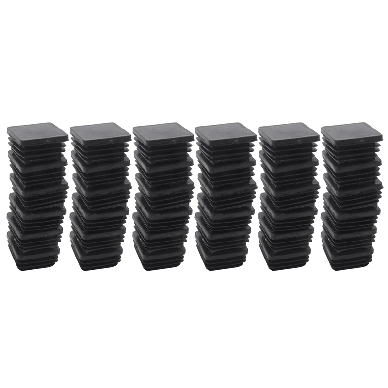 

120 Pcs Plastic Square Blanking End Caps Tube Inserts 25Mm X 25Mm