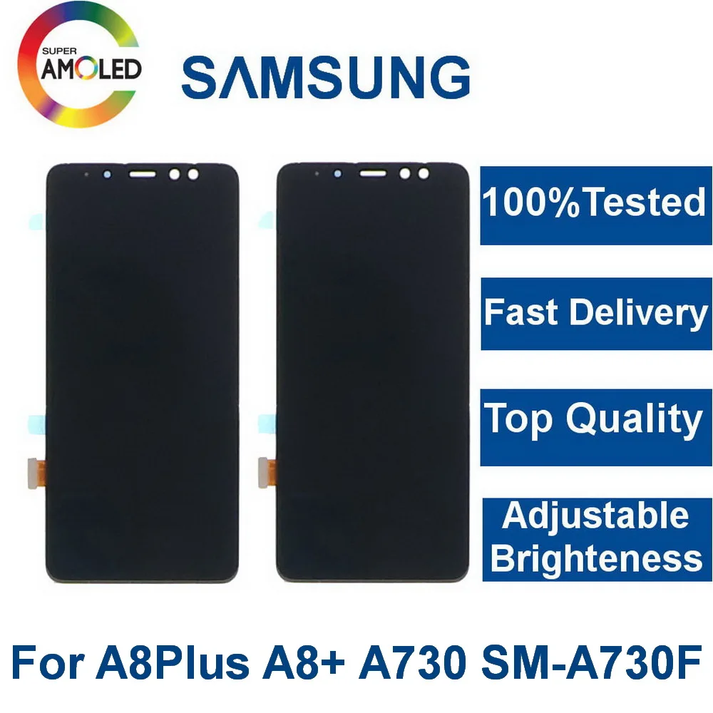 Super AMOLED для Samsung Galaxy A8Plus A8 + 2018 A730 SM-A730F LCD дисплей сенсорный экран дигитайзер в сборе