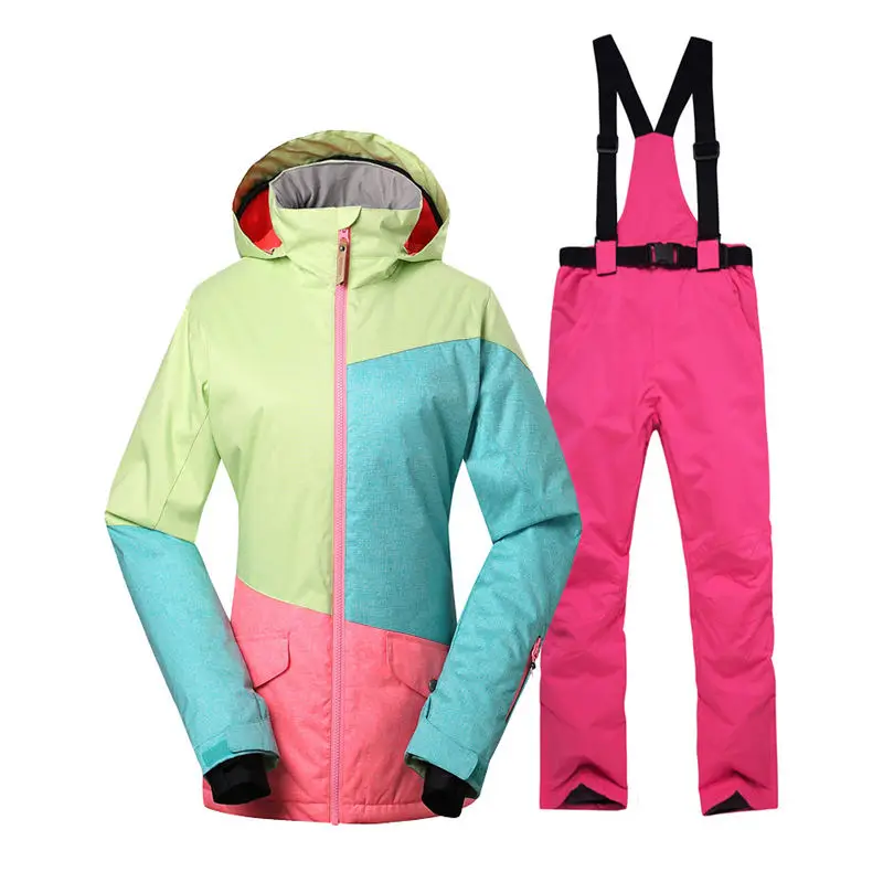 picture jacket pant Женский зимний костюм Спортивная одежда для улицы Сноубординг наборы водонепроницаемый ветрозащитный костюм лыжные куртки и комбинезон зимние брюки - Цвет: picture jacket pant