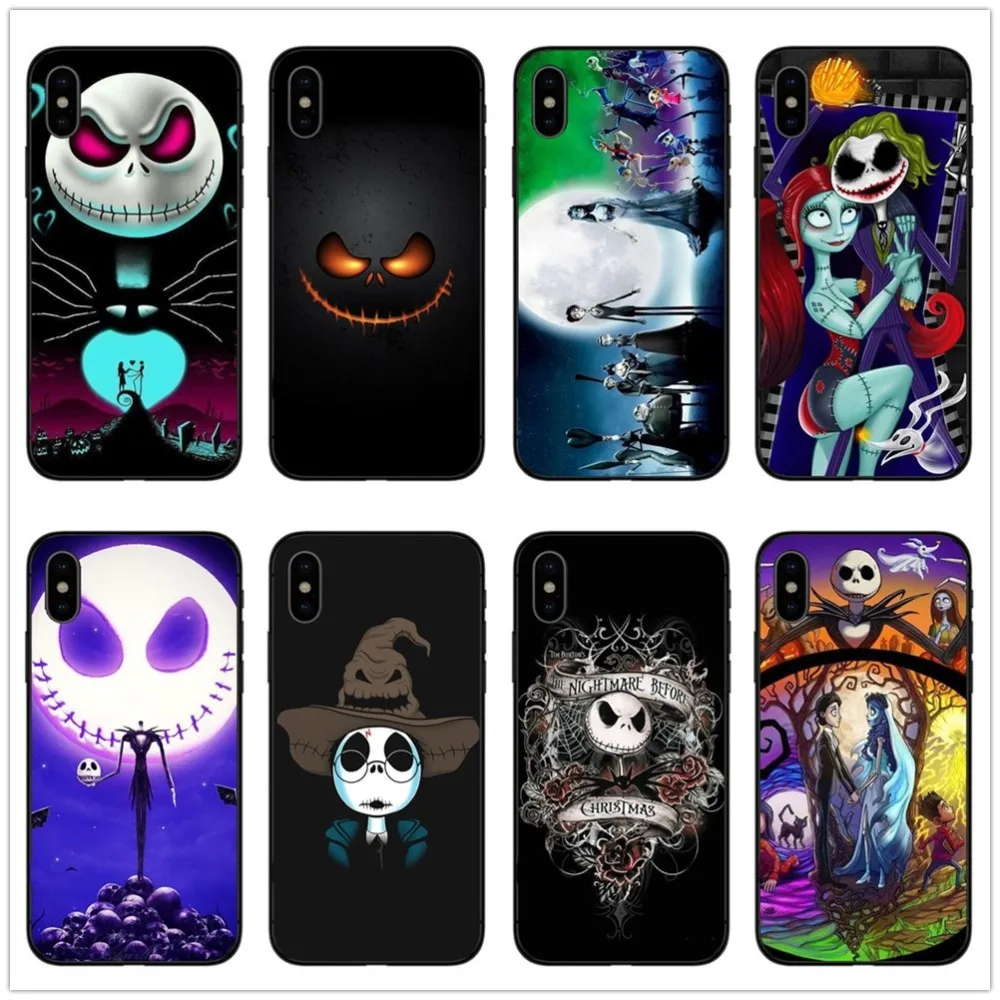 Джек Скеллингтон Забавный Хэллоуин Экспрессия Мягкий силиконовый чехол для