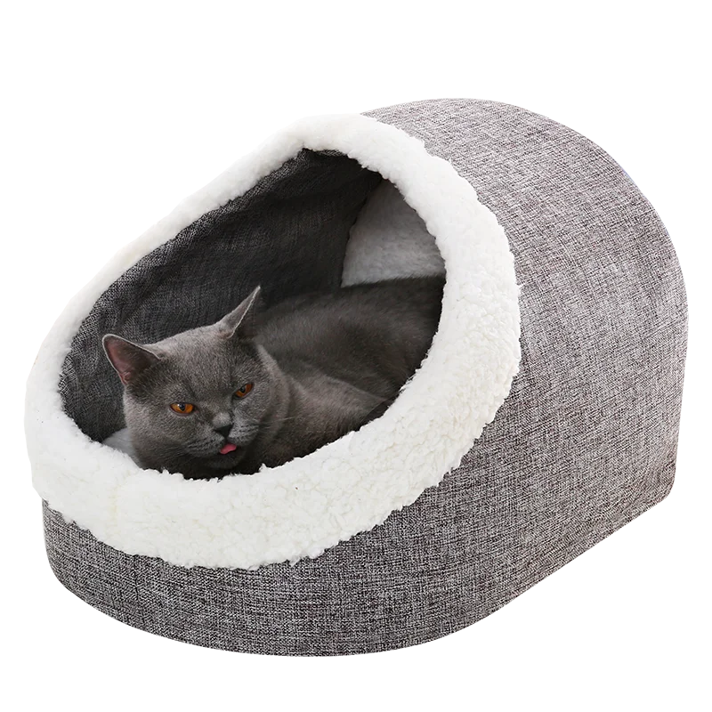 Съемная теплая кровать для кошек и собак круглая подушка домашних питомцев диван