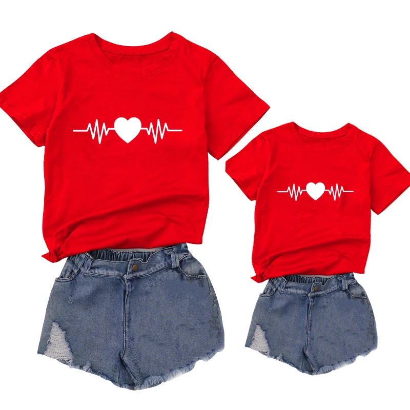 2021 New Cute Family Look Matching Clothes Mommy And Me Tshirt Mother Daughter Son Outfits Women Mom T-shirt Baby Girl T Shirt | Мать и