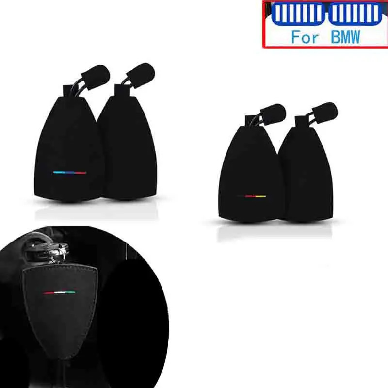 

Alcantara Car Emblem Keychain Key Case Cover Bag For Bmw X1 X3 F25 X5 F15 F20 F30 F10 F11 G01 X4 G02 F26 X2 Z4 X6 E53 X7 G07 G05