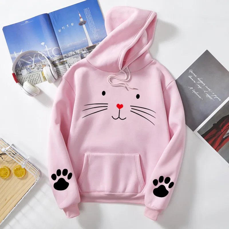 

Men's Sweatshirt Print Anime Skateboard cat couple Hip Hop Harajuku Hoodies Spring Fleece leisure Hoodie Casual Pullover Unisex