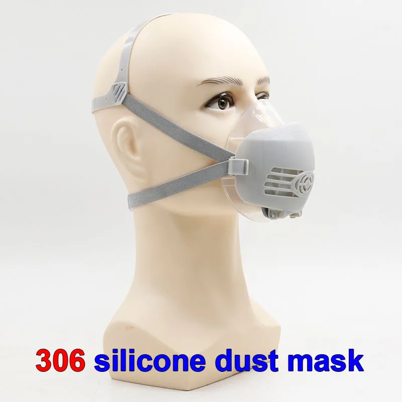 

respirator dust mask High quality PM2.5 dust smoke respirator mask silicone + 5PCS activated carbon filter pulp dust mask