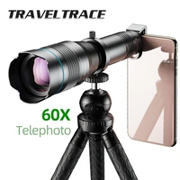 professional 60x telephoto monocular for smartphone camera lens support mobile phone spyglass binoculars long range telescope