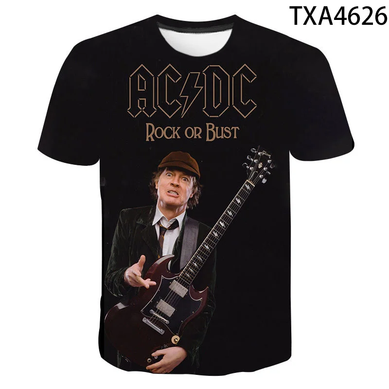 

AC DC Summer 3D Printed T Shirts Casual Men Women Children Fashion Short Sleeve Boy Girl Kids Cool Streetwear Cotton Tops