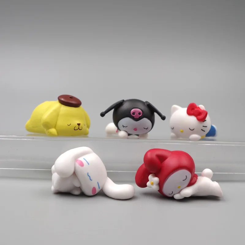 

15Pcs/Set Kawaii sleeping White Dog rabbit Action Figure Toys Cute White Dog Room Cake Decoration Doll Gifts for Girls