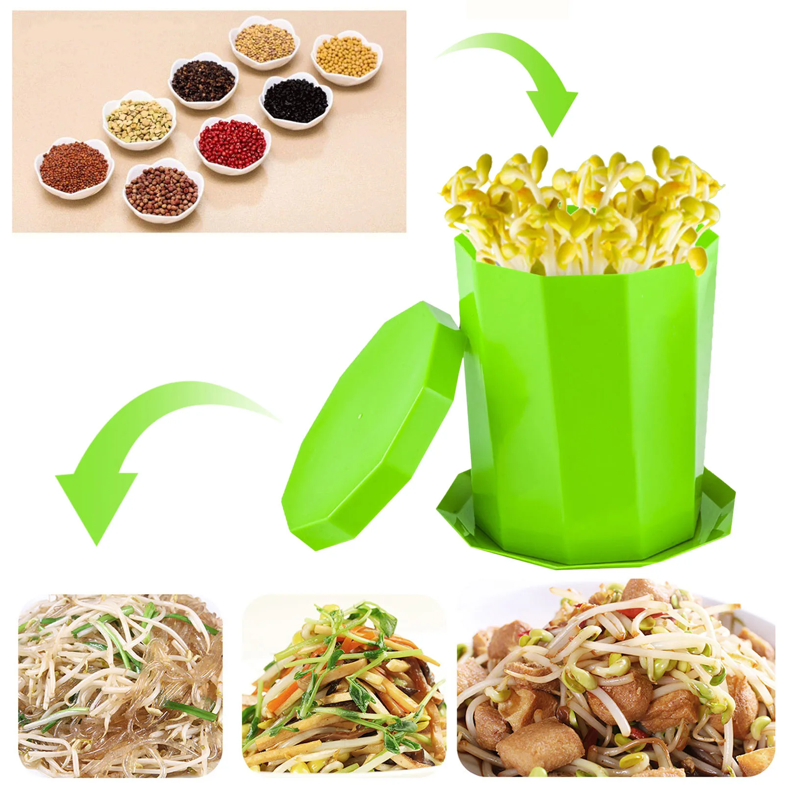 Баночка для выращивания бобов пластиковый сетчатый фильтр семян баночка