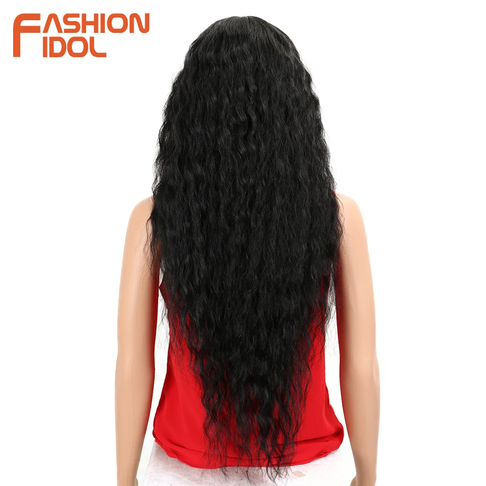 Мода IDOL Hair 28 дюймов мягкий длинный кудрявый I парик на кружеве для черных женщин синтетические волосы термостойкие парики для женщин