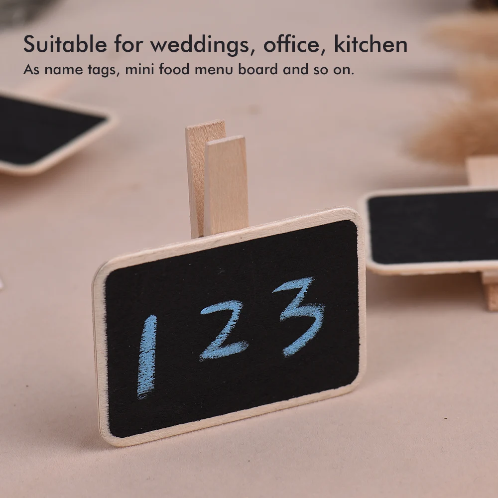 Мини доска для письма с зажимом прямоугольная деревянная сообщений заметок