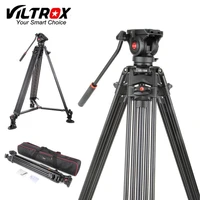 viltrox vx 18m 1 8m professional heavy duty stable aluminum non slip video tripod fluid pan head carry bag for camera dv
