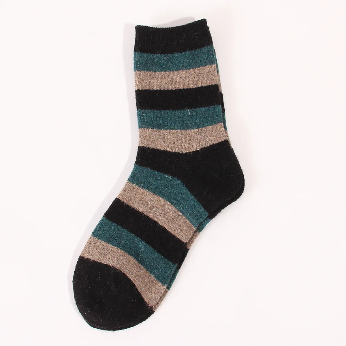 12 Pairs Winter Warm Women Thick Thermal Wool Cashmere Snow Socks Fashion Casual Striped Wool Socks for Women