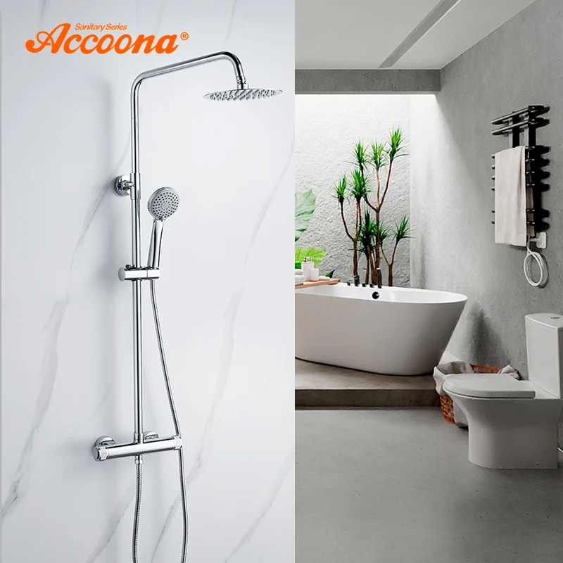 

Accoona Chrome Shower Faucets Set Bathroom Mixer Tap Hot and Cold Bathroom Mixer Mixing Valve Bathtub Faucet A83121
